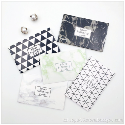 Dedicate Paper Envelope Packaging Watch Custom Jewellery White Silver Cleaning And Polishing Cloth With Logo